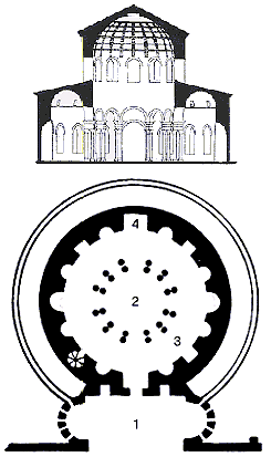 Pianta e alzato del mausoleo di S. Costanza