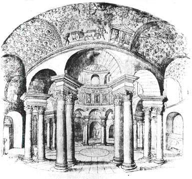 L'interno di S. Costanza nel 1538-39. Fai click per ingrandire